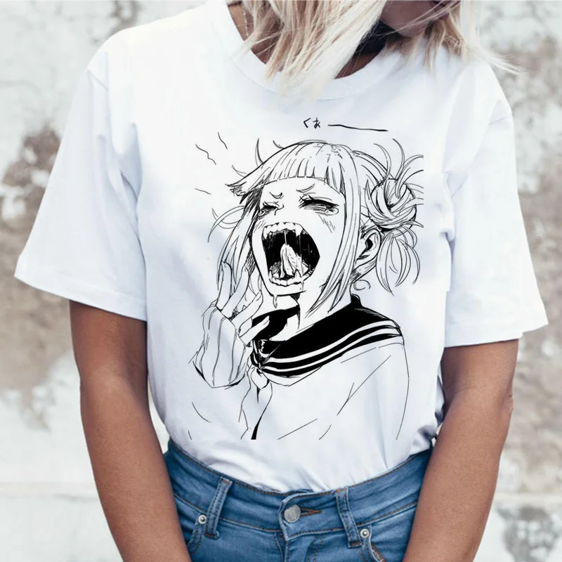 Футболка Himiko, мультяшная футболка Toga senpai, женская футболка waifu, женская футболка с надписью boku no hero Academy, футболка, футболка, harajuku, 90s