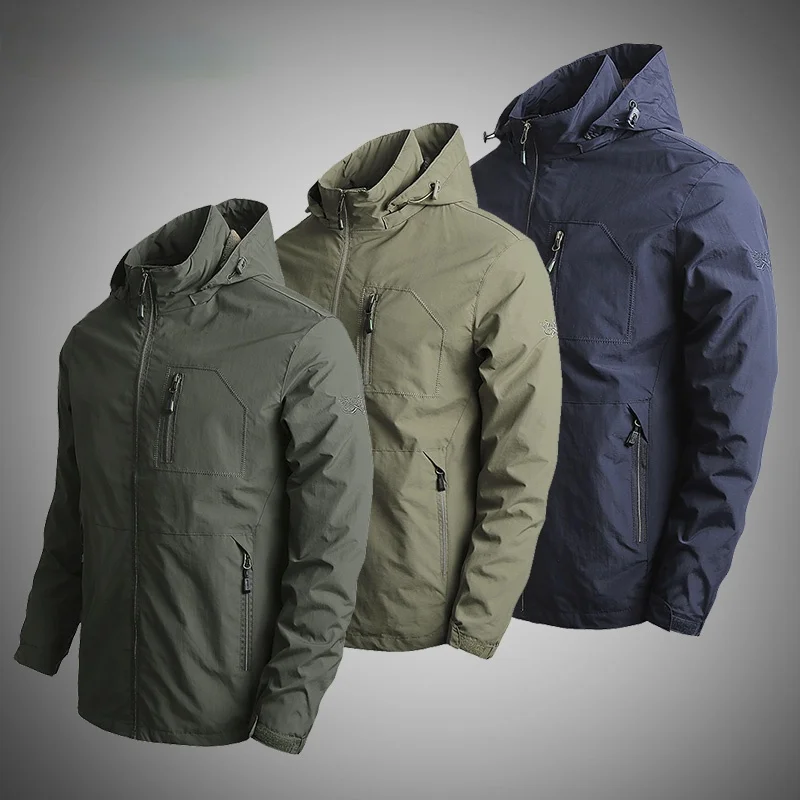 

Мужская куртка-бомбер Военная Тактическая водонепроницаемая куртка с капюшоном пальто мужская уличная спортивная быстросохнущая куртка л...