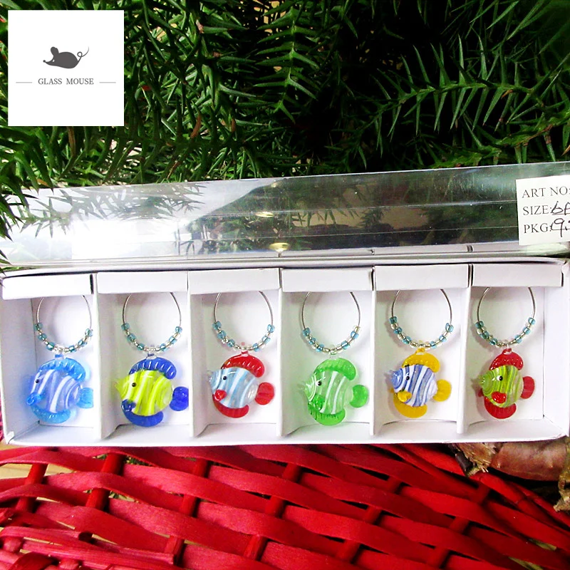 

Набор бокалов для вина с подвесками из стекла 6 шт. GLASS MOUSE