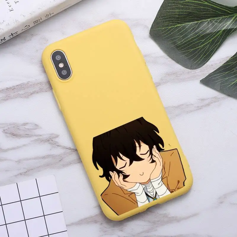 

Bungou Stray Dogs anime manga luxury Phone Case funda Candy Color for iPhone 6 7 8 11 12 s mini pro X XS XR MAX Plus