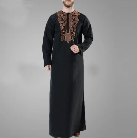 Модные мужские мусульманское исламское арабских кафтан с длинным рукавом халаты