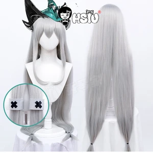 Skadi the Corrupting Heart cosplay wig game Arknights Cosplay「HSIU 」Fiber synthetic wig silver Long hair+Free Brand wig Cap