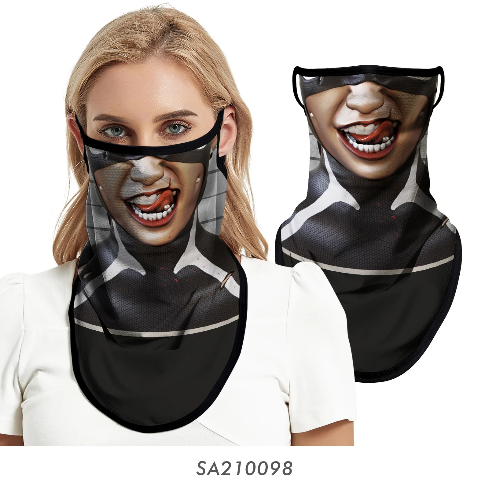 

Neck Gaiter Mask 3D Seamless Magic Face Cover Scarf For Halloween Motorcycle Bicycle Neck Warmer Neckerchief Breathable