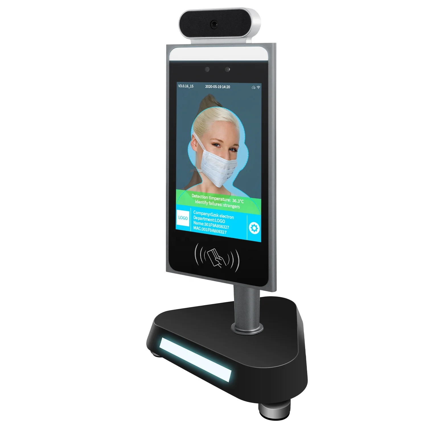 

Desktop standing body temperature detection access control camera door lock face recognition temperature