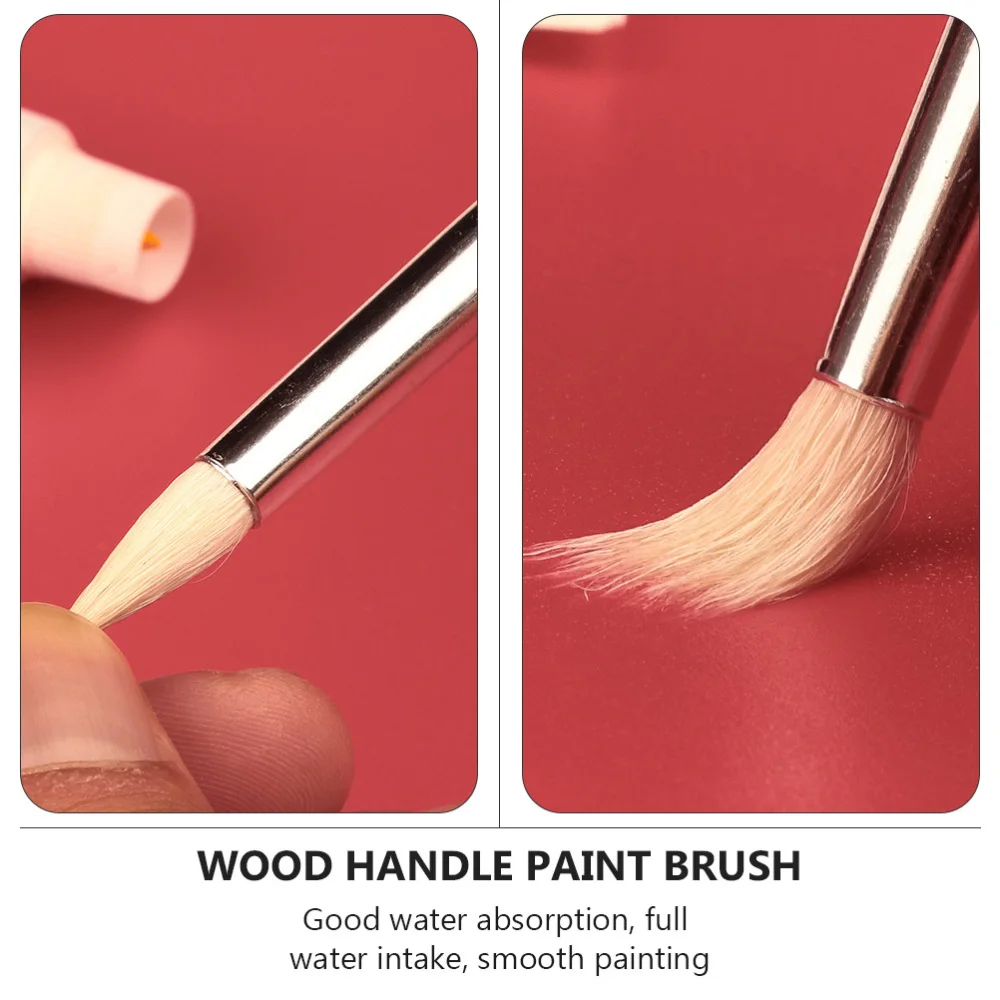 

1 Set/7pcs Wood Handle Art Paint Brushes Set Oil Watercolor Artist Painting Brushes