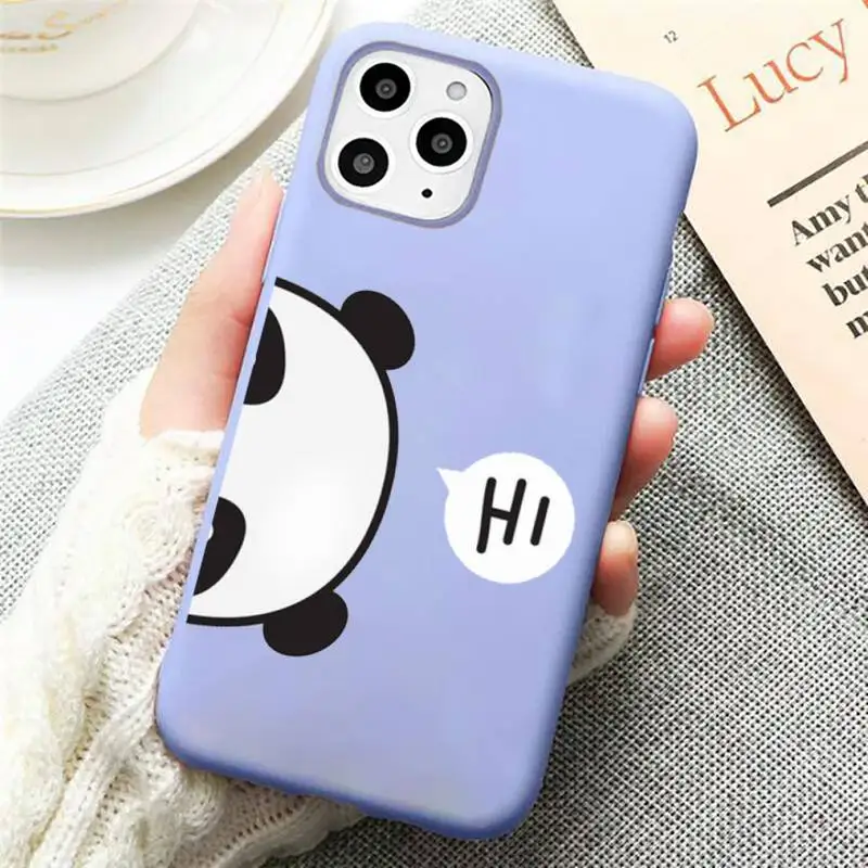 

Panda Cat Dinosaur Phone Case Candy Color for iPhone 11 12 mini pro XS MAX 8 7 6 6S Plus X SE 2020 XR