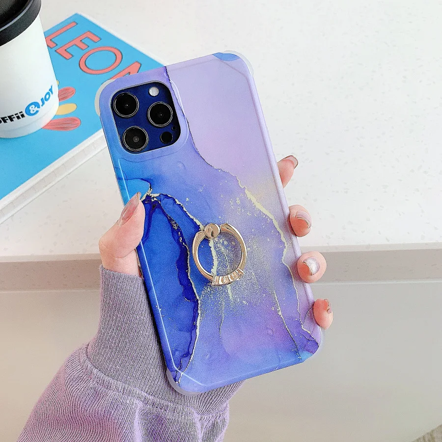 

Moskado Marble Stone Texture Phone Case For iPhone 12 Pro 11 Pro Max X XR XS 7 8 6 6s Plus Colorful Soft IMD Silicone Back Cover