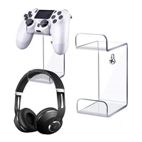 2pcs headphone wall mount holder bracket hanger storage stand for ps5 host headset support hook console gamepad game accessories