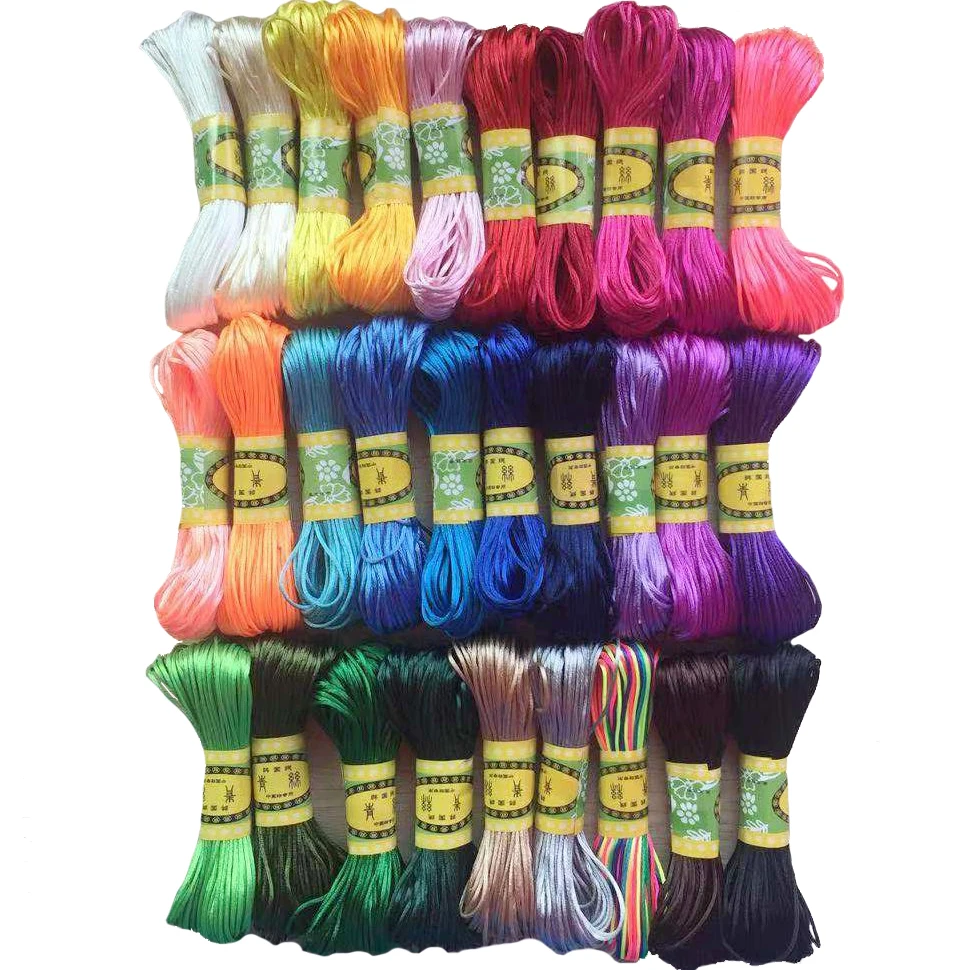 29 Colors 20M/Bundle Strong Braided Macrame 1mm Silk Satin Nylon Cord Rope DIY Beading Jewelry Bracelet Making Thread Wire | Украшения и