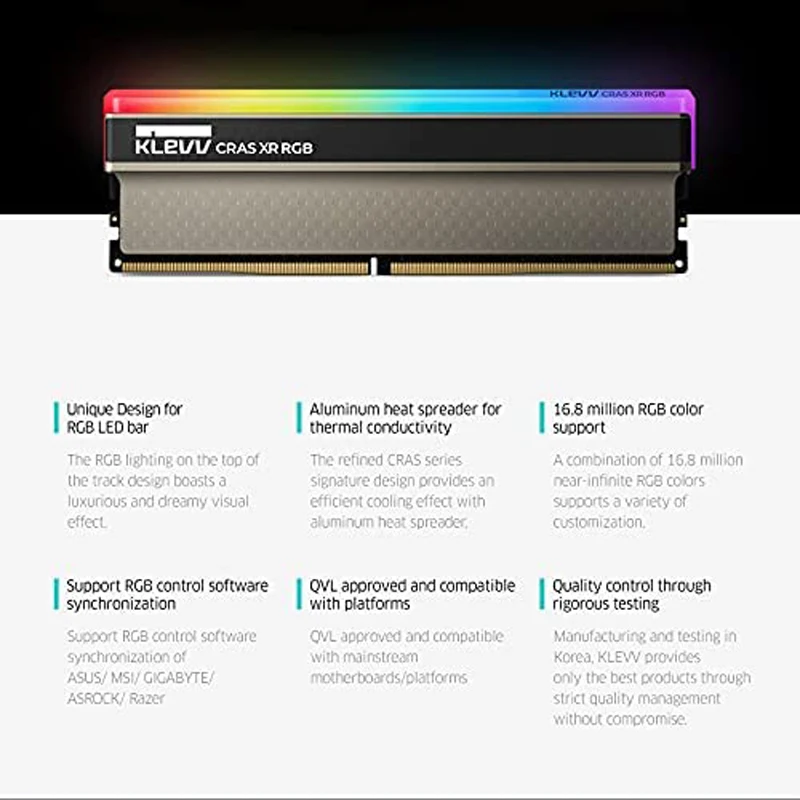 KLEVV CRAS XR RGB 16 Гб (8 x 2) DDR4 игровая оперативная память OC 3600 МГц 4000 XMP 2 0 настольная