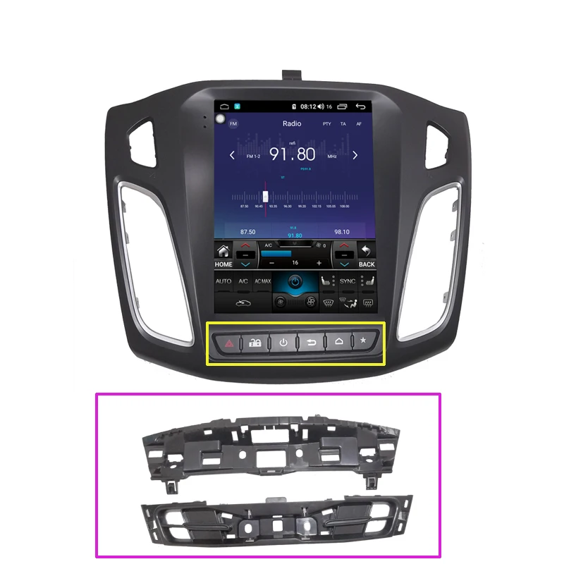 Android8.1 Тесла стиль автомобиля gps навигация для Ford Focus 2012- gps навигация вертикальный экран