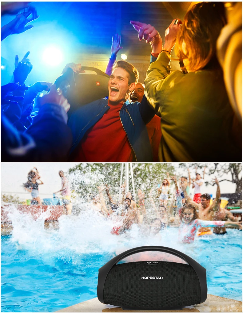 HOPESTAR H32 Мощный Bluetooth динамик водонепроницаемый музыкальная Колонка 3D стерео динамик s Портативный Открытый Wifi беспроводной бумбокс