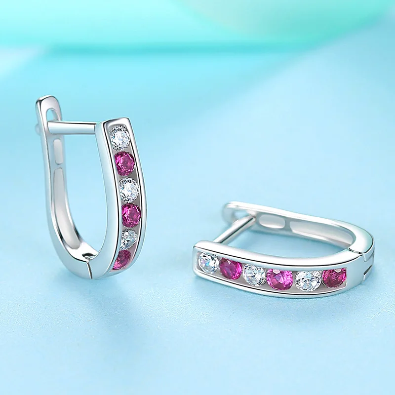 Роскошные стерлингового серебра 925 пробы серебряные серьги-гвоздики для женщин