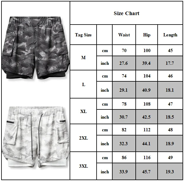 

Men's Breathable Training Pants Sports Casual Running Fitness Double Shorts