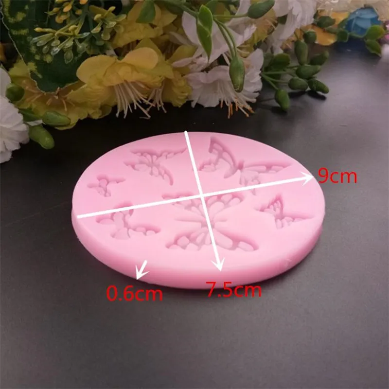 Pink Butterfly Fondant Cake Silicone Mold Biscuits Pastry Mould Ice cube Chocolate Candy Molds Decoration Baking Tools | Дом и сад