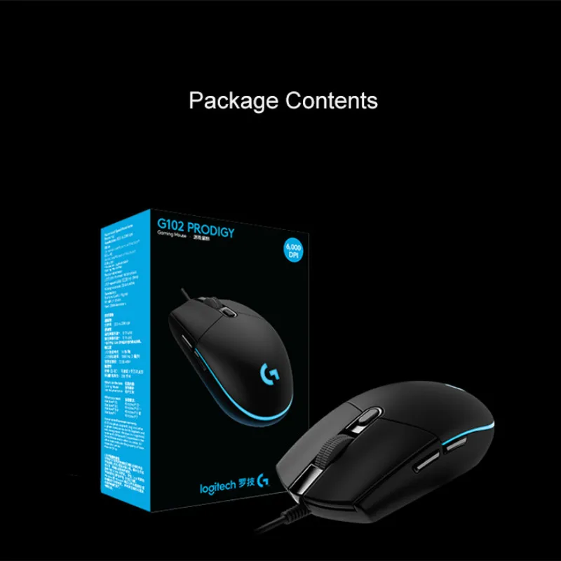 Проводная игровая мышь Logitech G102 с 8000DPI 6 программируемыми кнопками геймерская