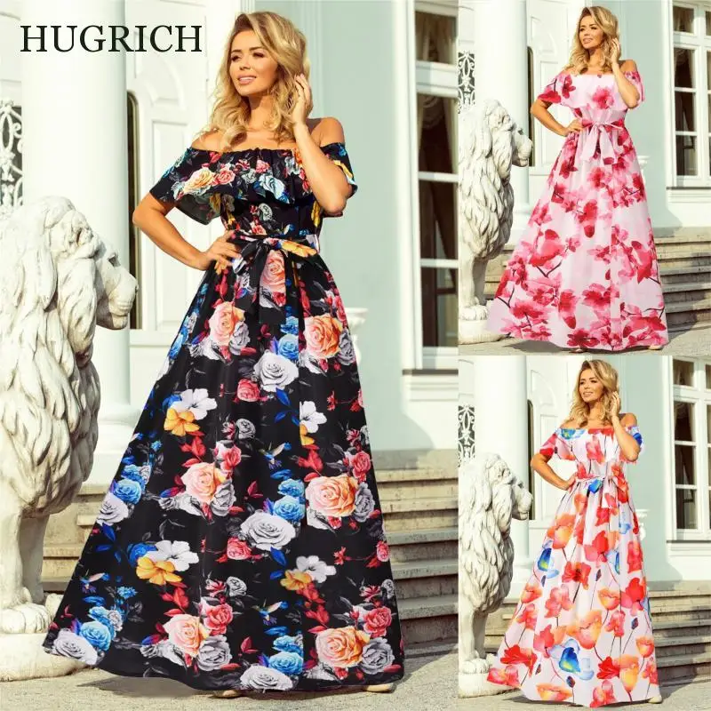 

Retro Dress Women Lady Dresses Elegant Dress Elegant Off Sholuder Short Sleeve Dress Vestidos