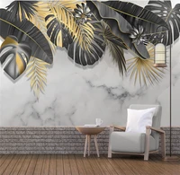 xuesu nordic hand painted tropical plant leaves marble pattern background wall custom wallpaper 8d waterproof wall covering