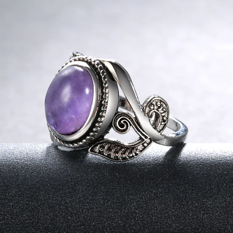 Vinregem Branded 925 Solid Sterling Silver Round Amethyst Gemstone Birthstone Anniversary Ring Fine Jewelry Gifts Drop Shipping | Украшения