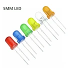 100 шт.лот прозрачный Круглый 5 мм светодиодный Диод 5 мм набор в ассортименте белый зеленый красный синий желтый оранжевый светодиод сделай сам светоизлучающие диоды