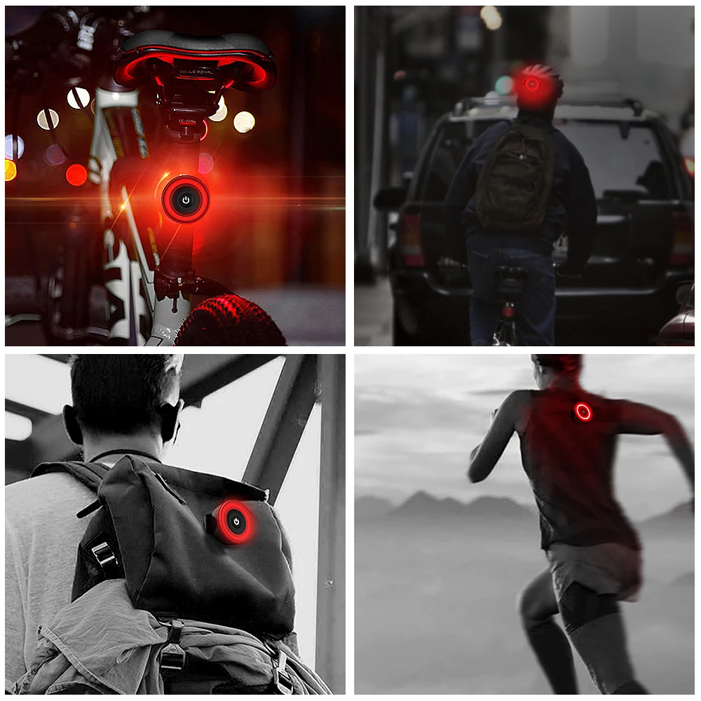 

Smart Bike Rear Light Auto Start/Stop Brake Sensing IPx6 Waterproof USB Charge Cycling Tail Taillight Mountains Bike LED Light