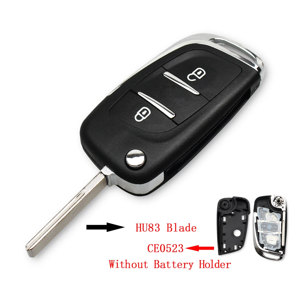 2BT HU83 CE0523 KEYYOU CE0523 2/3 Button Modified Flip Folding Car Key Shell Case For Peugeot 306 407 807 Partner For Citroen VA2/HU83 Blade - Цвет: 2BT HU83 CE0523