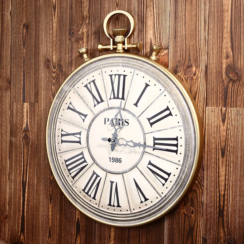 Креативные большие настенные часы винтажные деревянные потертые шикарные