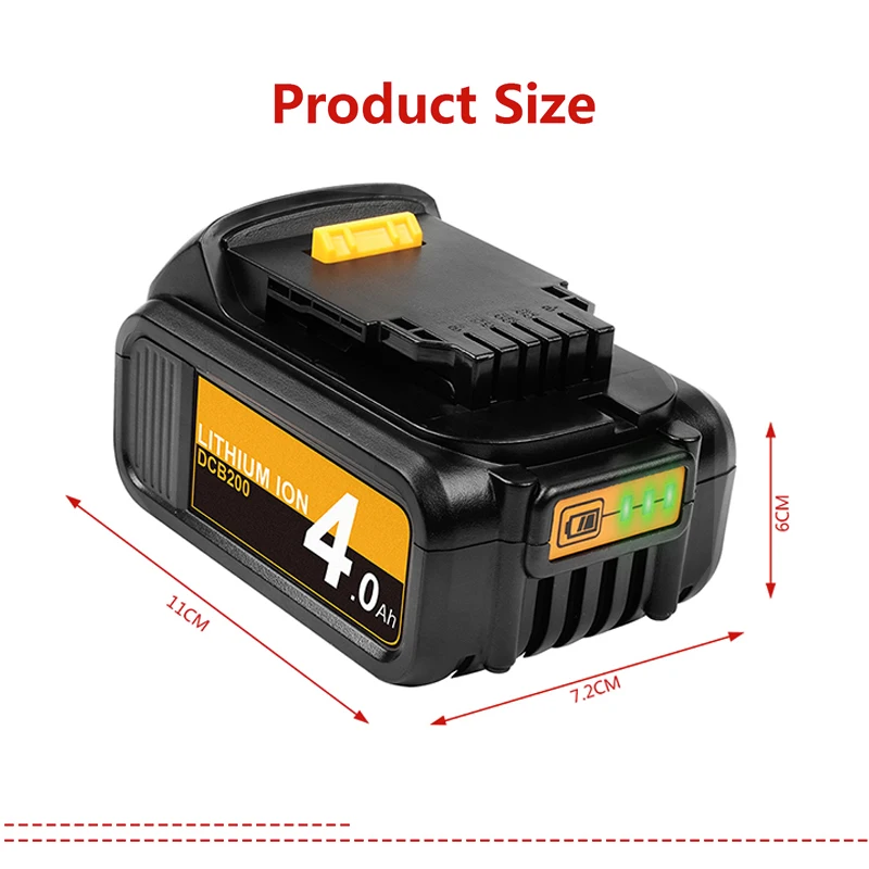 Сменный аккумулятор DCB200 DCB180 XRP 4000 мАч для Dewalt DCB182 DCB204 DCB205 DCB206 DCB205-2 DCD985B DCD771C2 DCS355D1