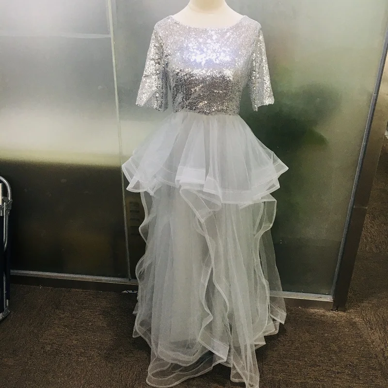 Dress female new spring banquet French sequins birthday host annual meeting ladies performance was thin and long