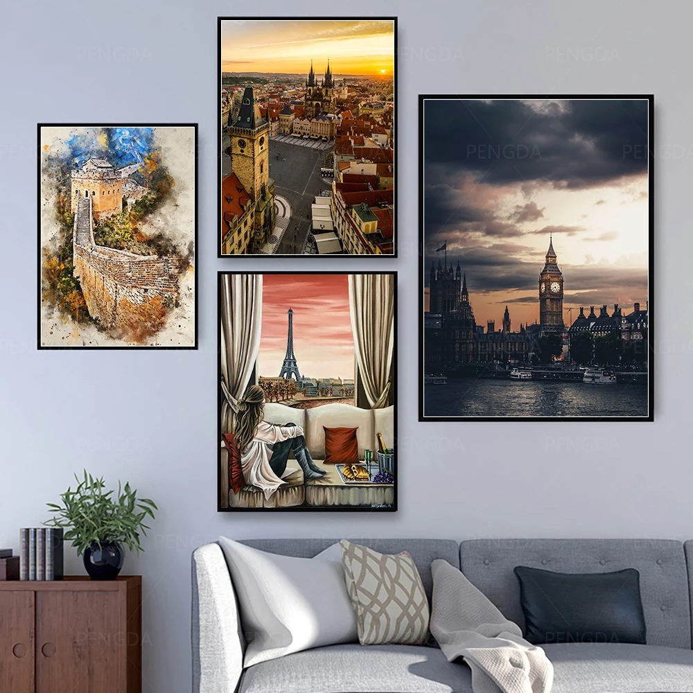 Домашний Декоративный дом диван холст HD принты картина небо природный вид