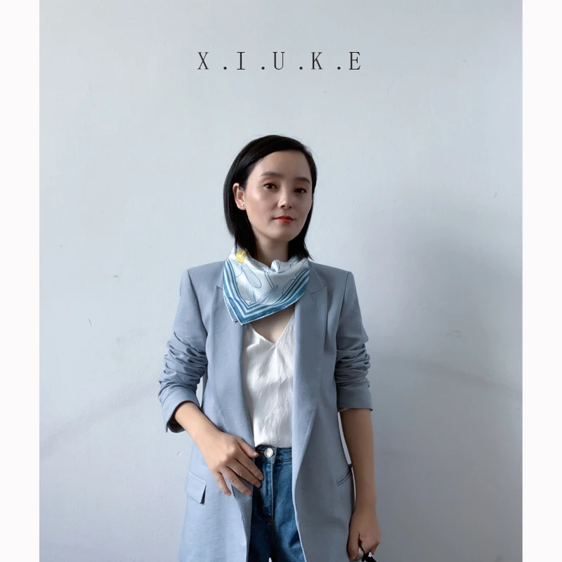[XiuKe] Новый Модный женский шелковый шарф шарфы с принтом маленький квадратный