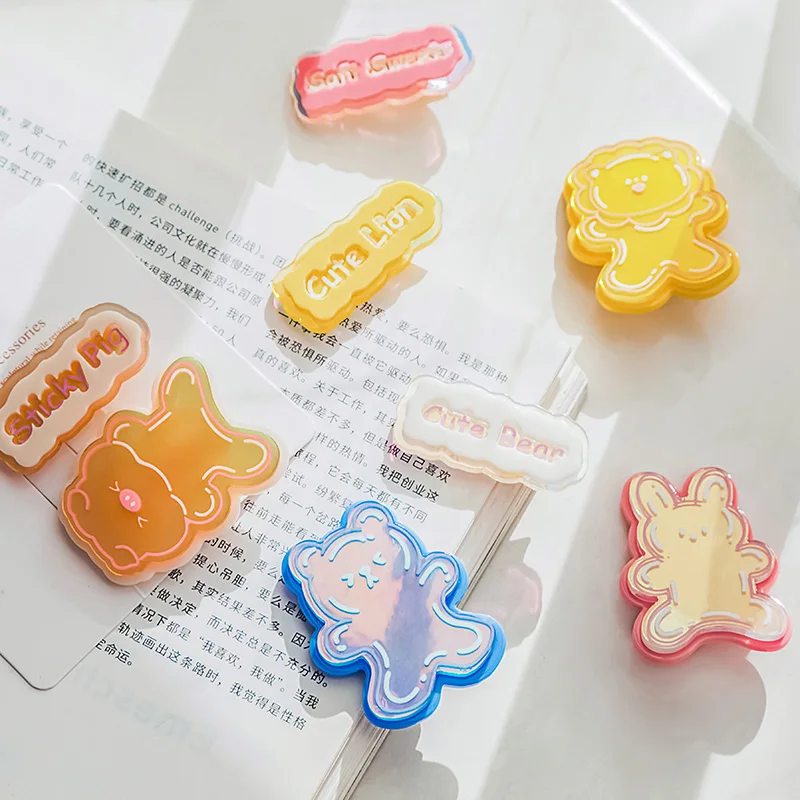 

Акриловые милые Мультяшные животные, 2 шт., дизайнерские аксессуары для детей, подростков, женские повседневные заколки, аксессуары для голо...