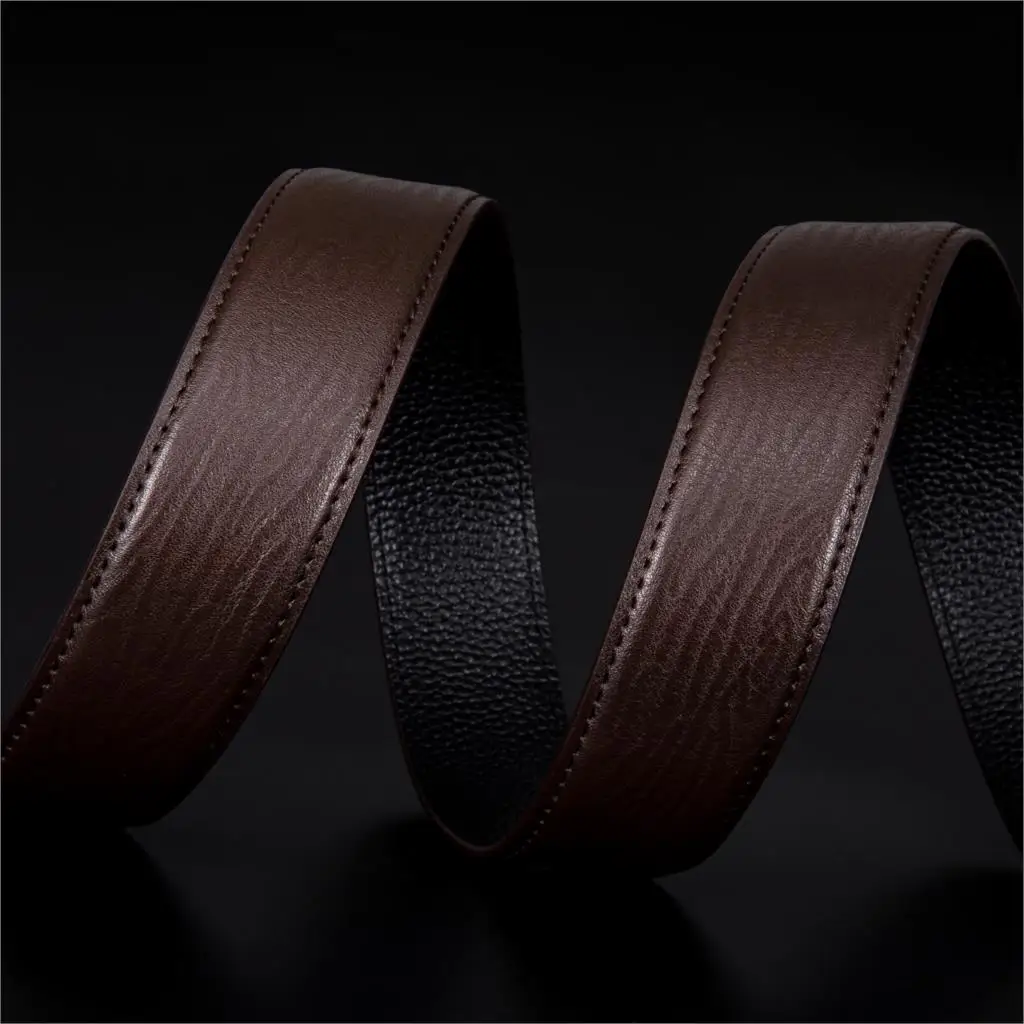 Мужской кожаный ремень без пряжки 3 5 см Широкий прочный автоматической