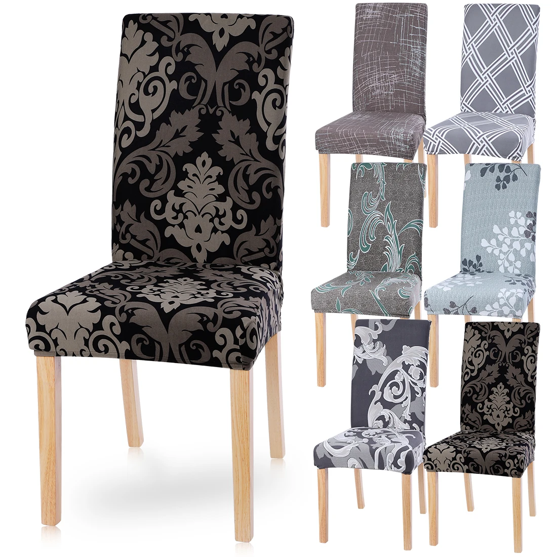 

Elastic Stretch Dining Chair Covers Chair Protector Elastic Spandex Slipcovers Protector For Wedding Hotel Banquet 1/2/4/6pcs