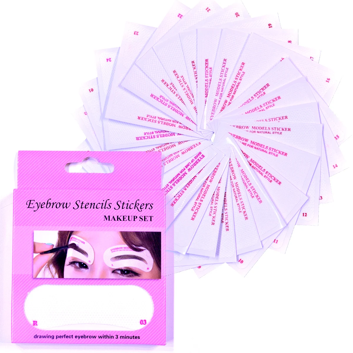 

White Eye Eyelash Extension Fabrics Pads Stickers/Eyebrow Ruler/Non Wovens Eyebrow Stencil Set Makeup Beauty Tool