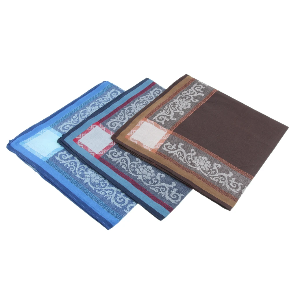 

3Pieces Handkerchief Men's Assorted Woven Cotton 100% Hankies Fashion Gifts