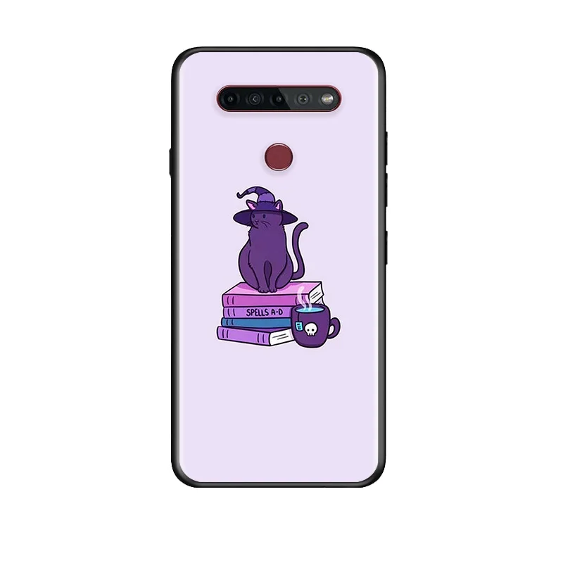 

Cute Witch Gothic For LG G8 V30 V35 V40 V50 V60 Q60 K40S K50S K41S K51S K61 K71 K22 ThinQ 5G TPU Silicone Black Phone Case