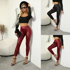 Черные кожаные брюки большого размера 5XL, женские облегающие зимние Утепленные леггинсы с высокой талией, эластичные брюки, Модные джеггинсы