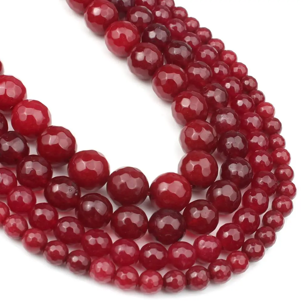 Граненный красный халцедон бусины для изготовления ювелирных изделий сделай сам