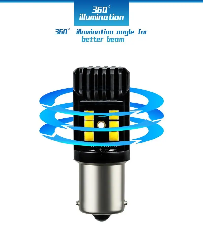 Автомобильные светодиодные стоп-сигналы 1156 1157 T20 T25 3030 12LED 6500K для поворота и заднего хода в автомобилях BMW E60 F30 Golf 7 4 Focus 2.