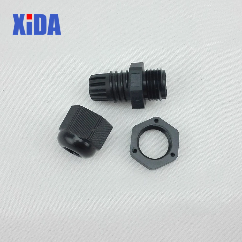 IP68 PG7 for 3-6.5mm PG9 PG11 PG13.5 PG16 PG19 PG21 PG24 PG25 PG29 Wire CE Black Waterproof Nylon Plastic Cable Gland Connector