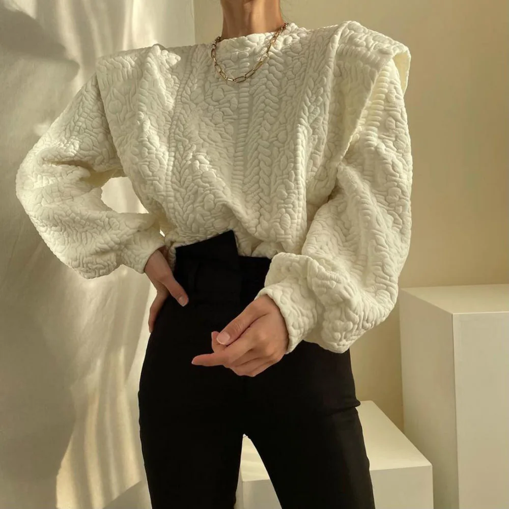 

Sweater Women Solid Color Knitted Sweater O-Collar Sweet Sweater Autumn Winter Soft Pullover Loose Long Sleeve Women's Sweater