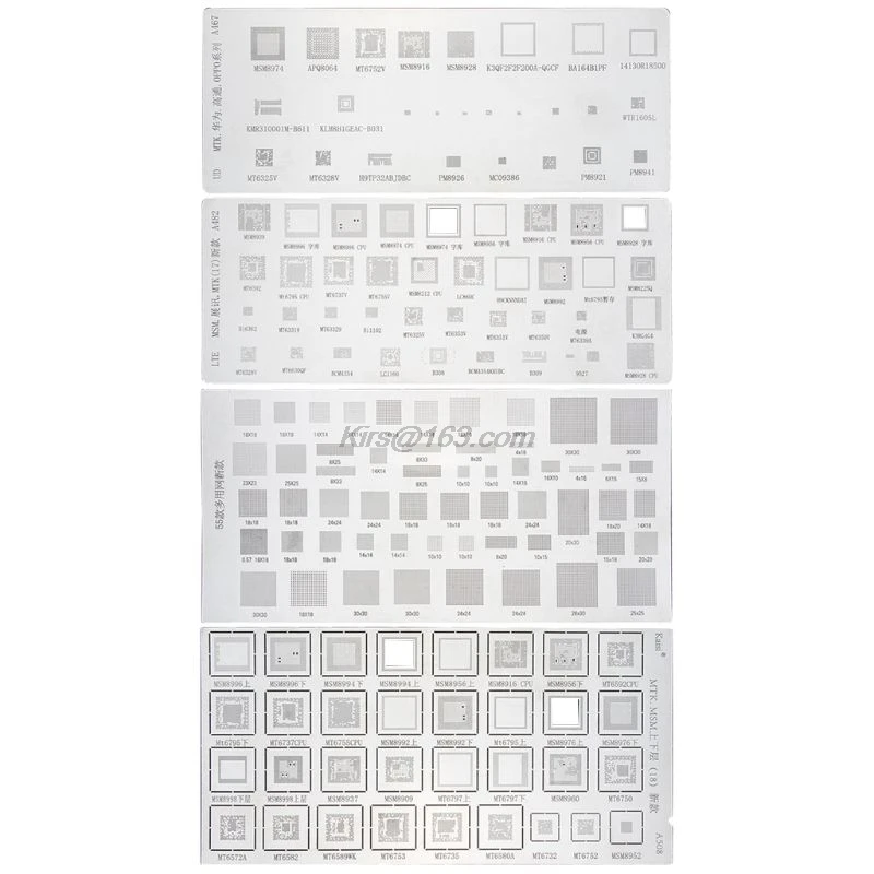 4 шт. Универсальный трафарет BGA для MTK MSM Samsung Huawei Xiaomi iPad CPU RAM PM Power IC Reball Pin прямой