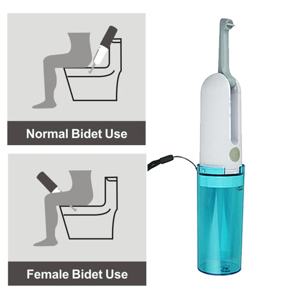

230ml Bidet Silicone Hygiene Clean Waterproof White Toilet Sprayer USB Charging Washing Two Speed Electric Handheld Travel