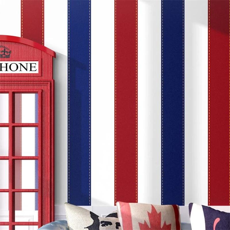 Обои для гостиной спальни фоновая стена в британском стиле красные и белые синие