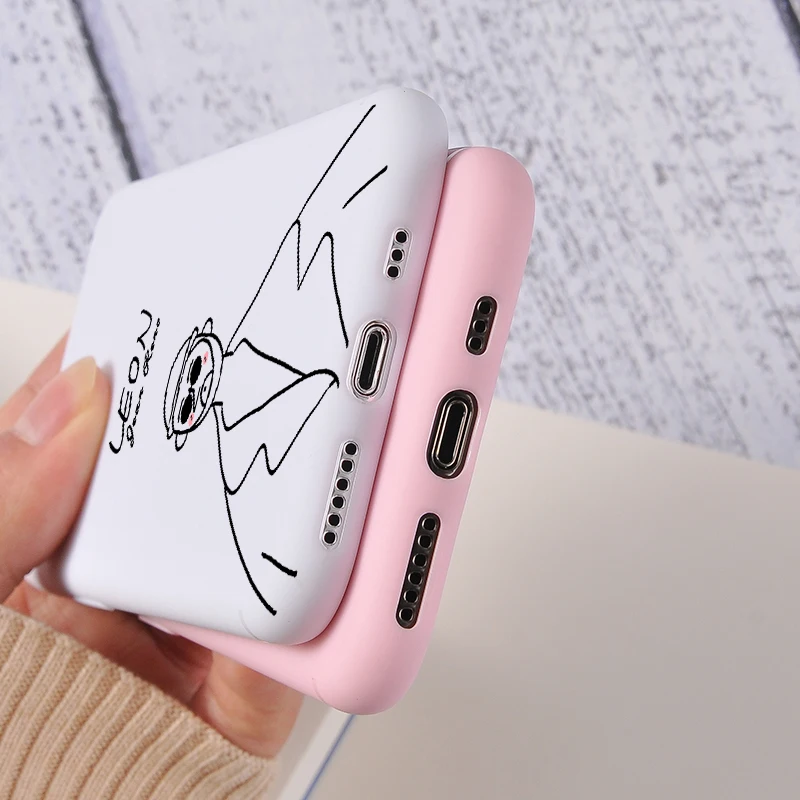 Милый чехол для телефона Leon Matilda iPhone 6 6S 7 8 Plus силиконовый мягкий 11 Pro X XR XS MAX задняя