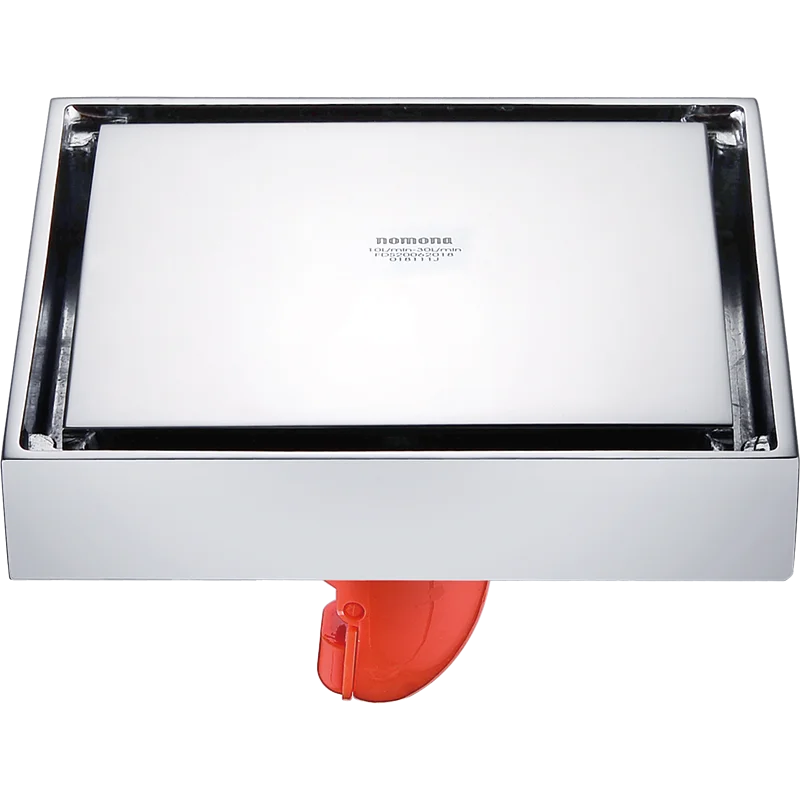 Однотонный латунный квадратный напольный слив с защитой от запаха для душа