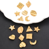 10pcs 2021 new stainless steel moon love charms star geometric shape charms pendants for diy earrings making supplies findings