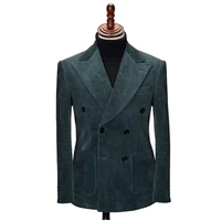 hunter green blazer formal men suits peaked lapel outfit custom made two piece high quality jacket pants groom tuxedos