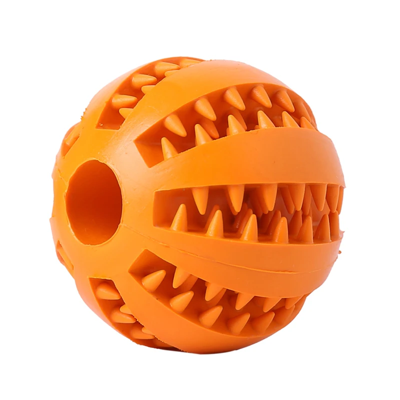 Pet Sof Pet игрушки для собак игрушка забавный интерактивный эластичный шарик жевательная игрушка для собаки зуб чистый шар еды Экстра-жесткий резиновый мяч - Цвет: orange